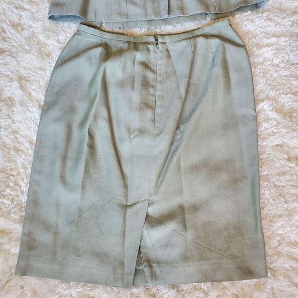 AMANDA SMITH Petites Women's Top & Blouse Y2K Set Green Size 8P  Preppy 90s - Picture 11 of 13